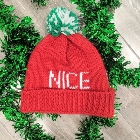 NWT Naughty & Nice Christmas Beanie - Picture 2 of 2